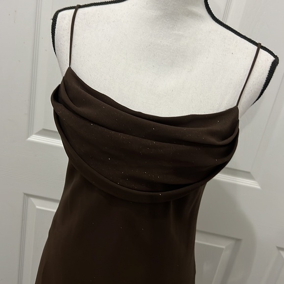 EUC, KARINA NITES, Dark Brown, Long, Prom, Wedding, Dress, Size 100% Polyester - Picture 2 of 10